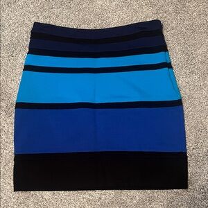Express Blue and Black Pencil Skirt